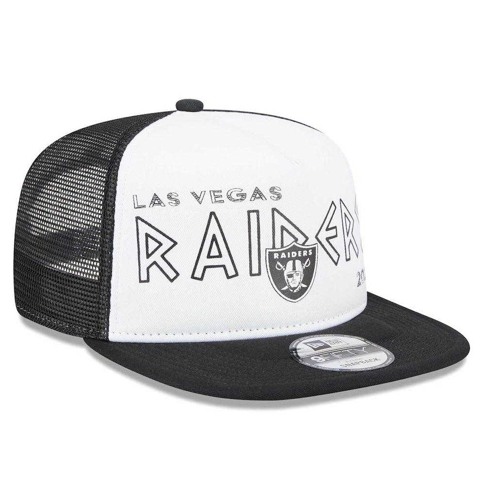 Las Vegas Raiders New Era Banger 9FIFTY Trucker Snapback Hat White/Black | NFL