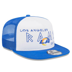 Los Angeles Rams New Era Banger 9FIFTY Trucker Snapback Hat White/Royal | NFL