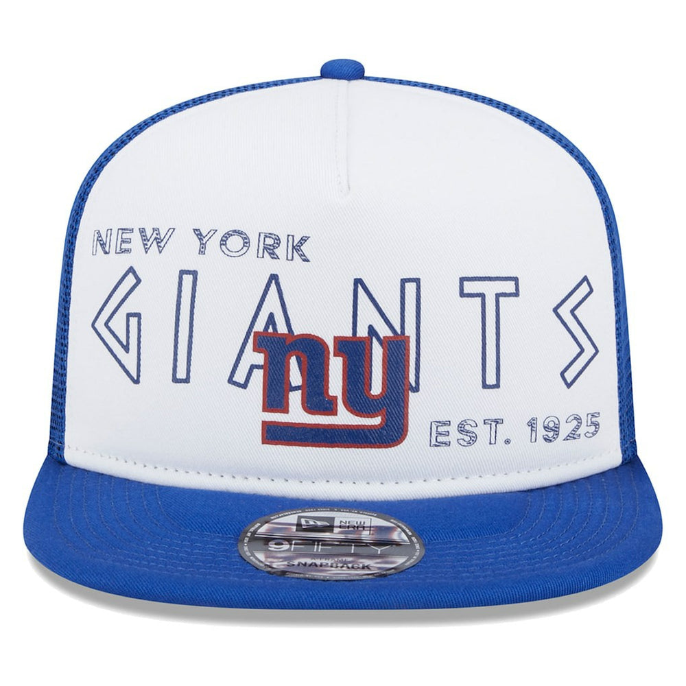 New York Giants New Era Banger 9FIFTY Trucker Snapback Hat White/Royal | NFL