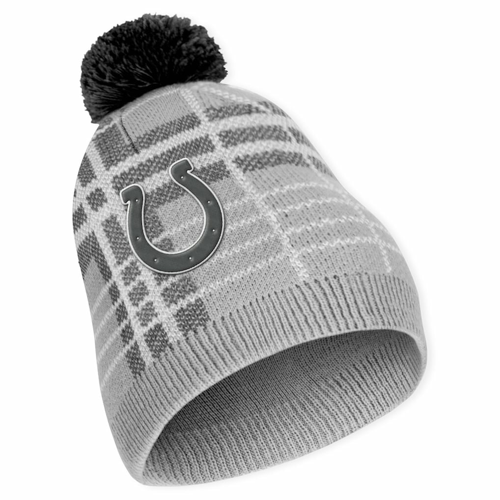 Indianapolis Colts WEAR by Erin Andrews Women's Plaid Knit Hat with Pom & Scarf Set | NFL