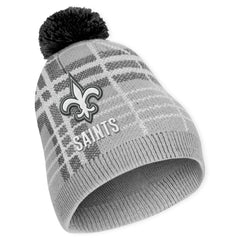 New Orleans Saints WEAR by Erin Andrews Women's Plaid Knit Hat with Pom & Scarf Set | NFL