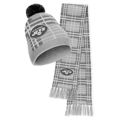 New York Jets WEAR by Erin Andrews Women's Plaid Knit Hat with Pom & Scarf Set | NFL