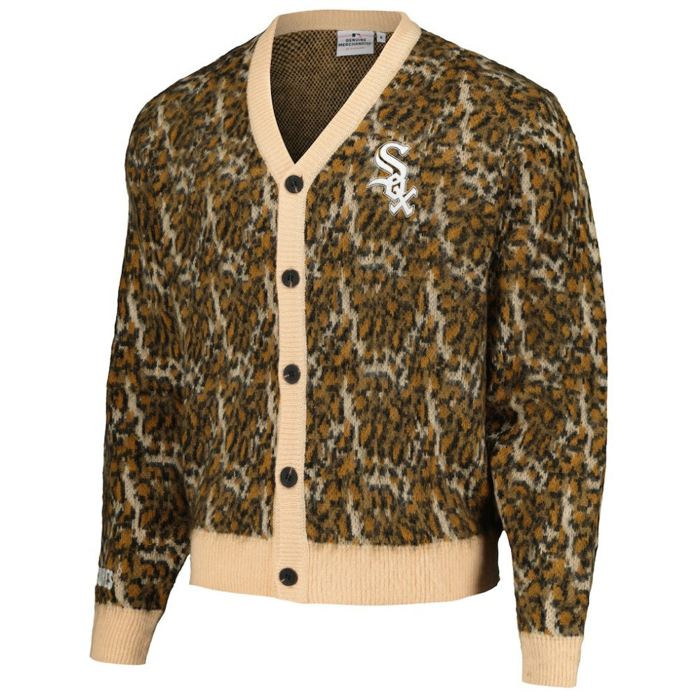 Chicago White Sox PLEASURES Cheetah Cardigan Button-Up Sweater - MLB