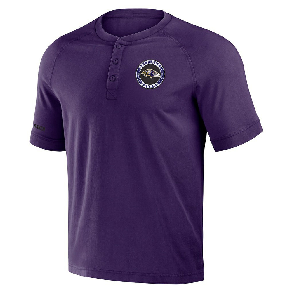 Baltimore Ravens NFL x Darius Rucker Collection Washed Raglan Henley T-Shirt Purple | Fanatics