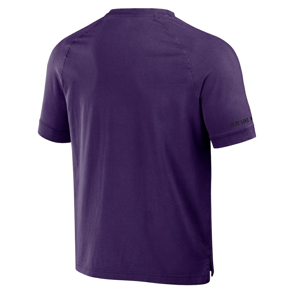Baltimore Ravens NFL x Darius Rucker Collection Washed Raglan Henley T-Shirt Purple | Fanatics