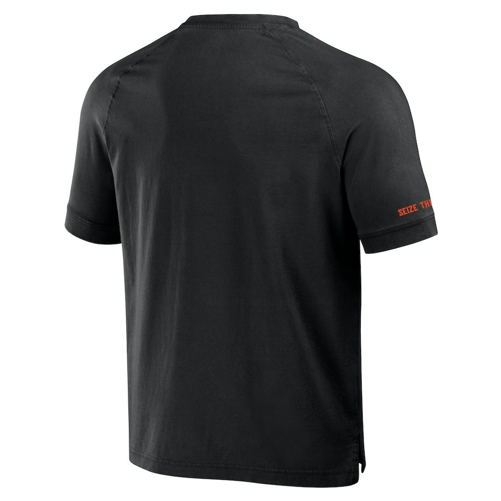 Cincinnati Bengals NFL x Darius Rucker Collection Washed Raglan Henley T-Shirt Black | Fanatics