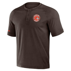 Cleveland Browns NFL x Darius Rucker Collection Washed Raglan Henley T-Shirt Brown | Fanatics