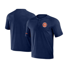 Denver Broncos NFL x Darius Rucker Collection Washed Raglan Henley T-Shirt Navy | Fanatics