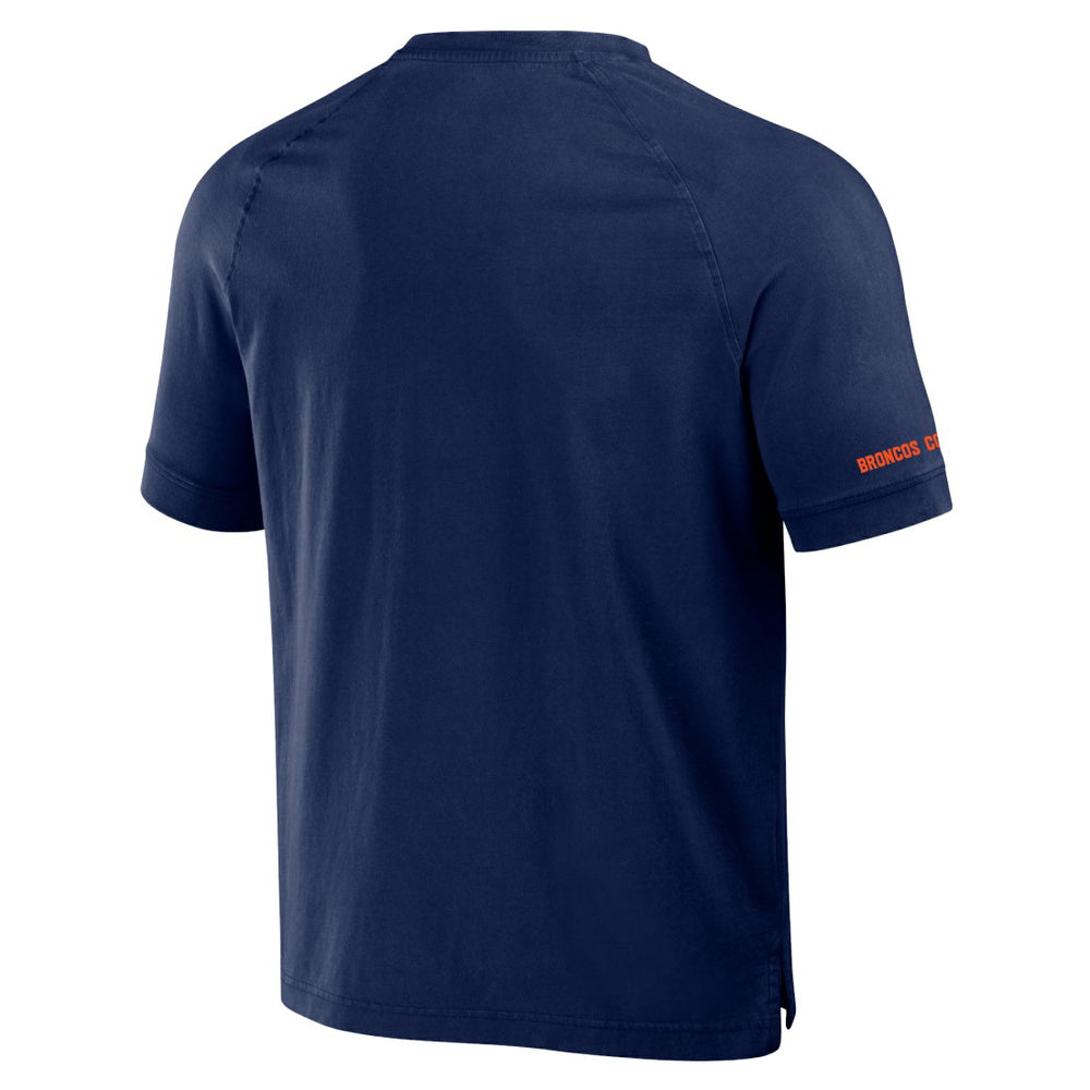 Denver Broncos NFL x Darius Rucker Collection Washed Raglan Henley T-Shirt Navy | Fanatics