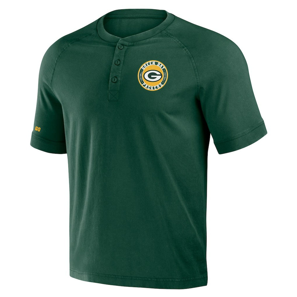 Green Bay Packers NFL x Darius Rucker Collection Washed Raglan Henley T-Shirt Green | Fanatics
