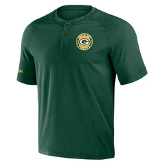 Green Bay Packers NFL x Darius Rucker Collection Washed Raglan Henley T-Shirt Green | Fanatics