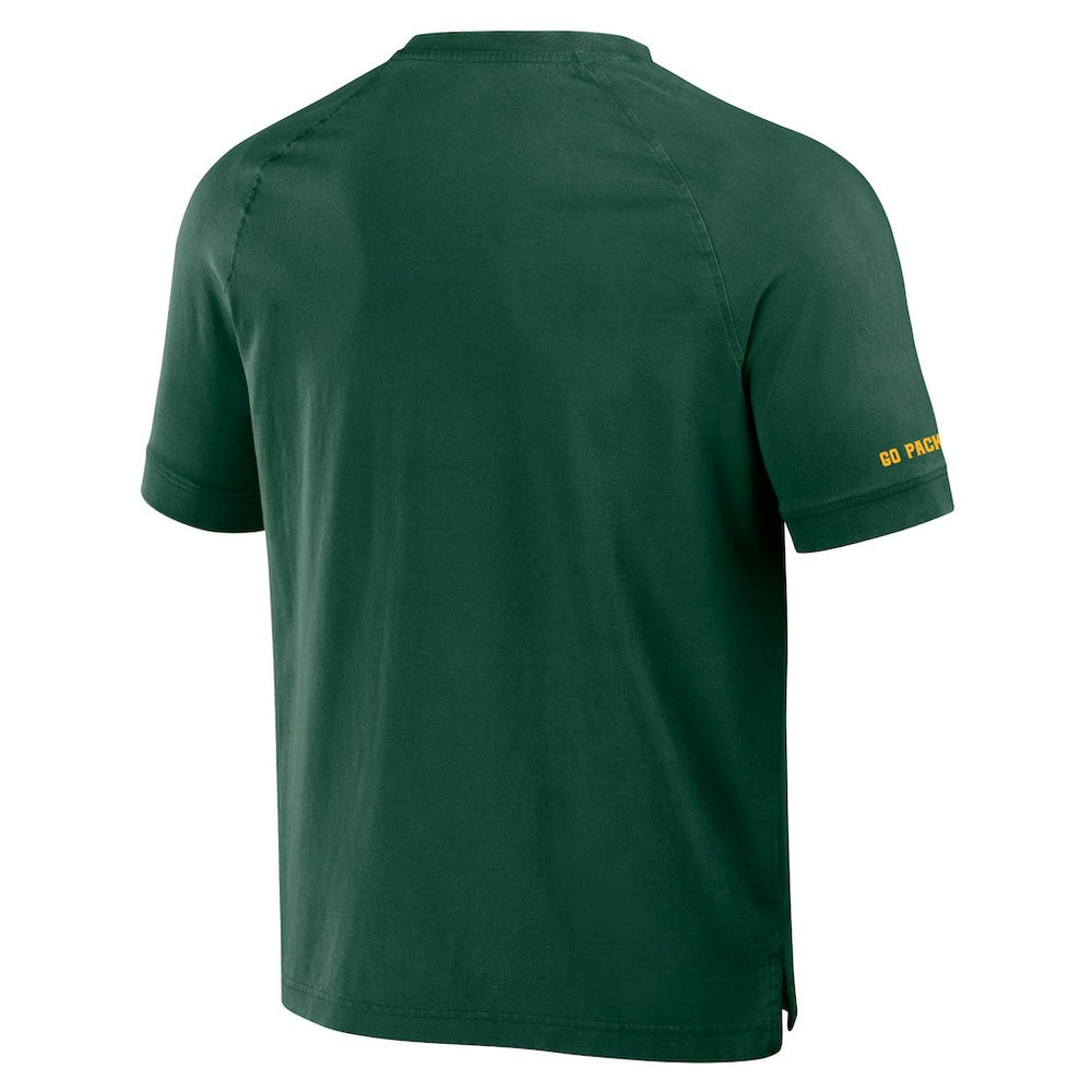 Green Bay Packers NFL x Darius Rucker Collection Washed Raglan Henley T-Shirt Green | Fanatics