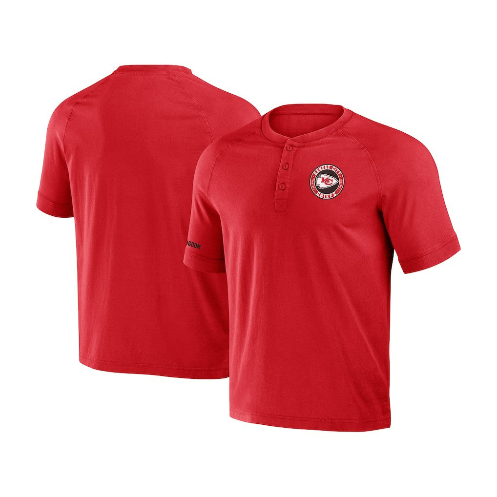 Kansas City Chiefs NFL x Darius Rucker Collection Washed Raglan Henley T-Shirt Red | Fanatics