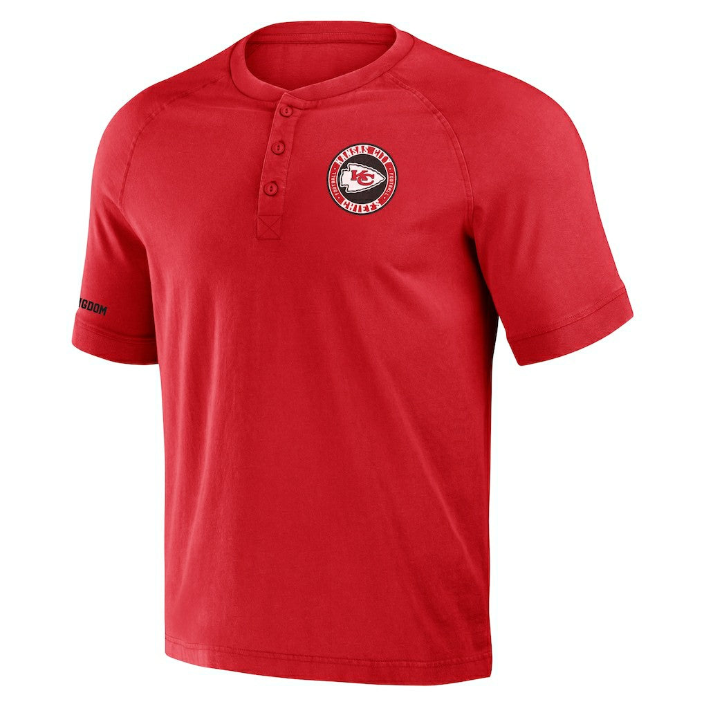 Kansas City Chiefs NFL x Darius Rucker Collection Washed Raglan Henley T-Shirt Red | Fanatics
