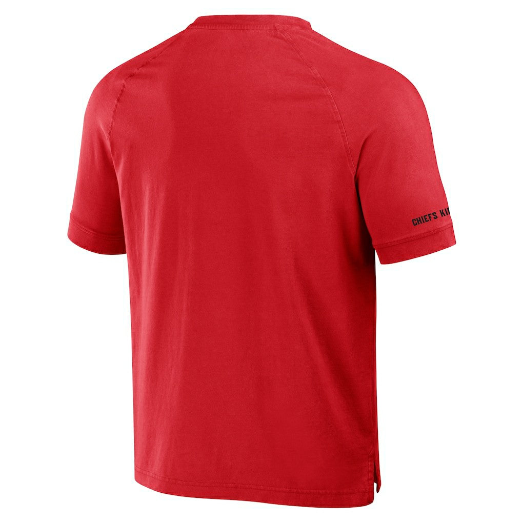 Kansas City Chiefs NFL x Darius Rucker Collection Washed Raglan Henley T-Shirt Red | Fanatics
