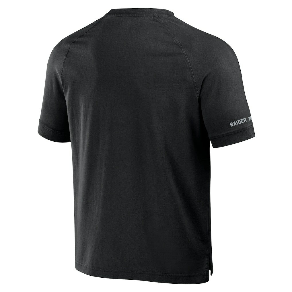 Las Vegas Raiders NFL x Darius Rucker Collection Washed Raglan Henley T-Shirt Black | Fanatics