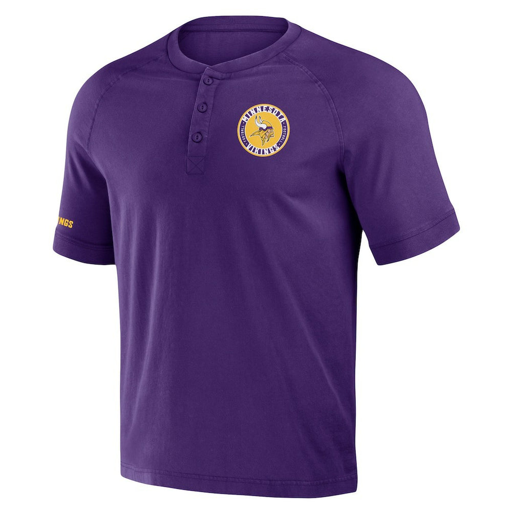 Minnesota Vikings NFL x Darius Rucker Collection Washed Raglan Henley T-Shirt Purple | Fanatics