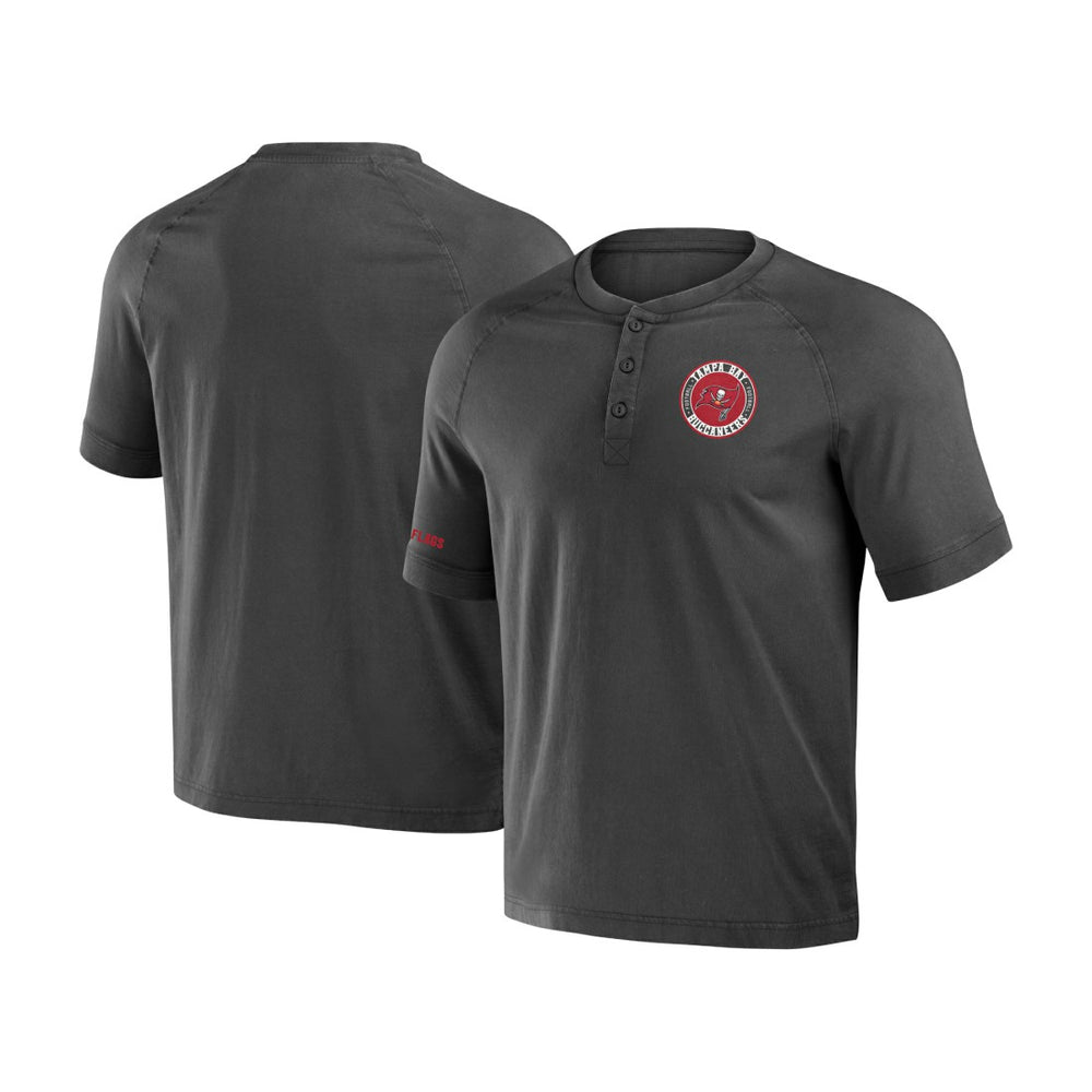 Tampa Bay Buccaneers NFL x Darius Rucker Collection Washed Raglan Henley T-Shirt Pewter | Fanatics