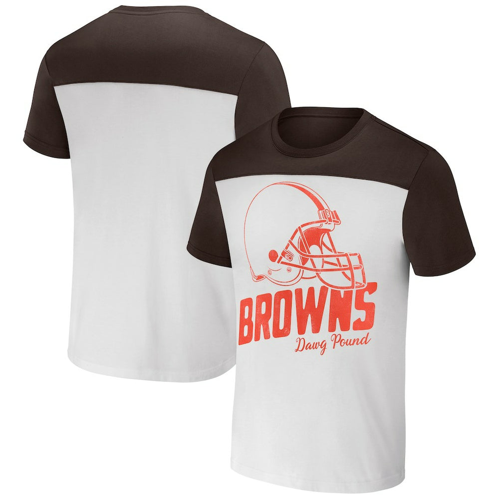Cleveland Browns NFL x Darius Rucker Collection Colorblocked T-Shirt White/Brown | Fanatics