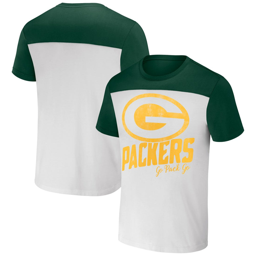 Green Bay Packers NFL x Darius Rucker Collection Colorblocked T-Shirt White/Green | Fanatics