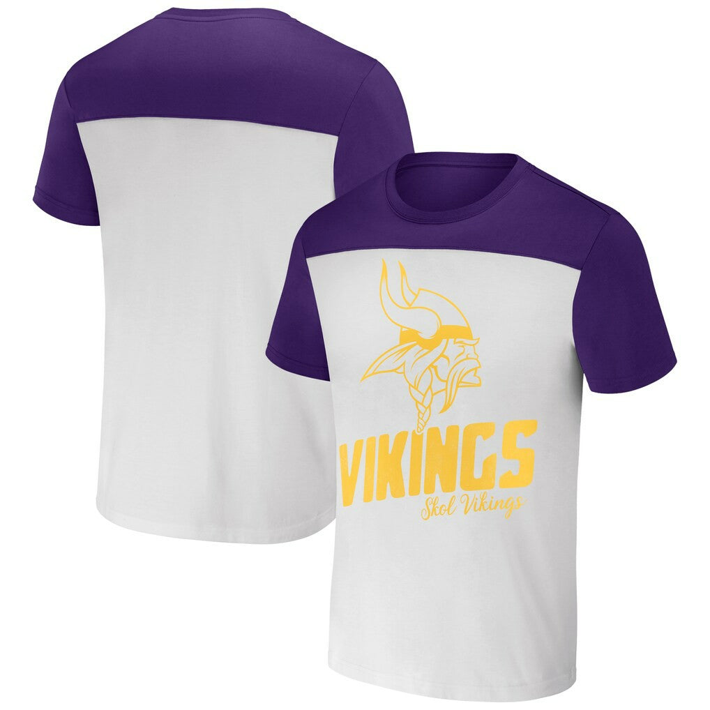 Minnesota Vikings NFL x Darius Rucker Collection Colorblocked T-Shirt Cream | Fanatics