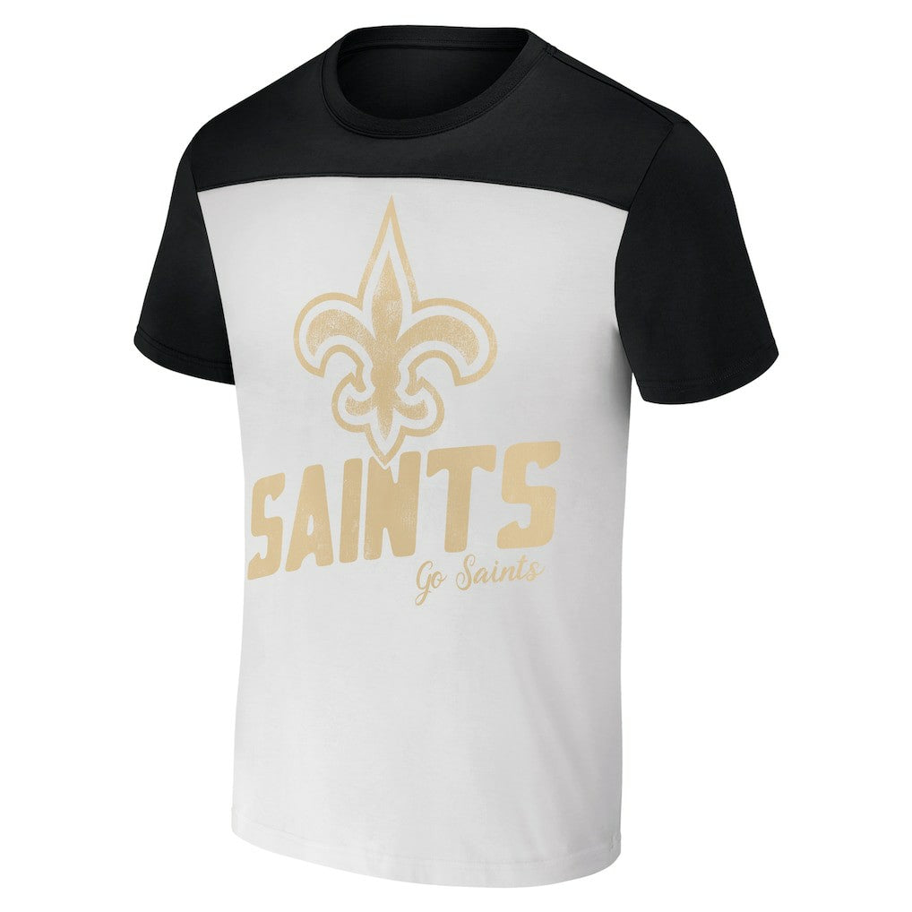 New Orleans Saints NFL x Darius Rucker Collection Colorblocked T-Shirt White/Black | Fanatics