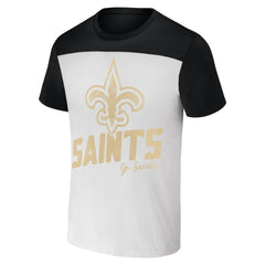 New Orleans Saints NFL x Darius Rucker Collection Colorblocked T-Shirt White/Black | Fanatics