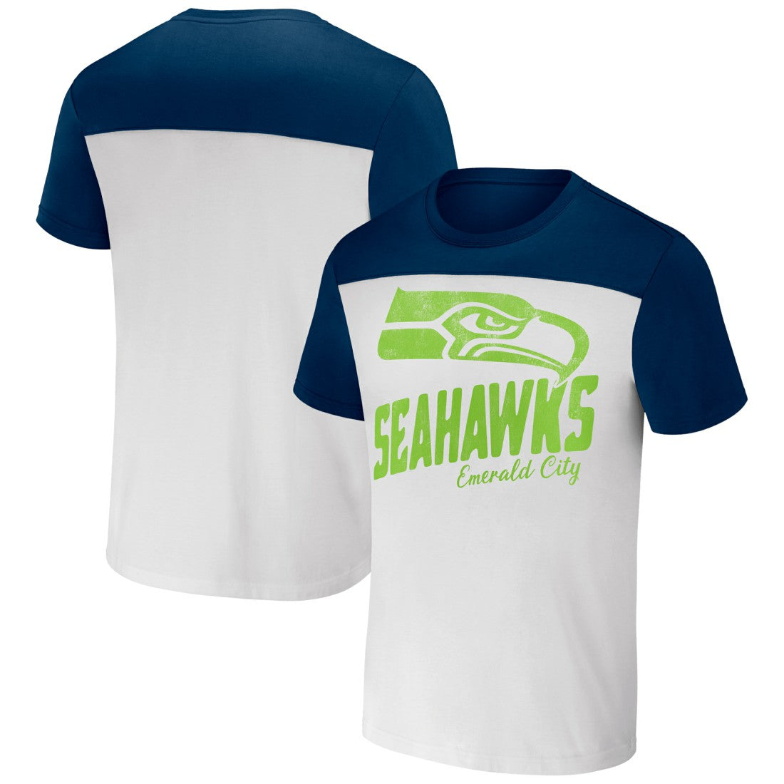 Seattle Seahawks NFL x Darius Rucker Collection Colorblocked T-Shirt White/College Navy | Fanatics