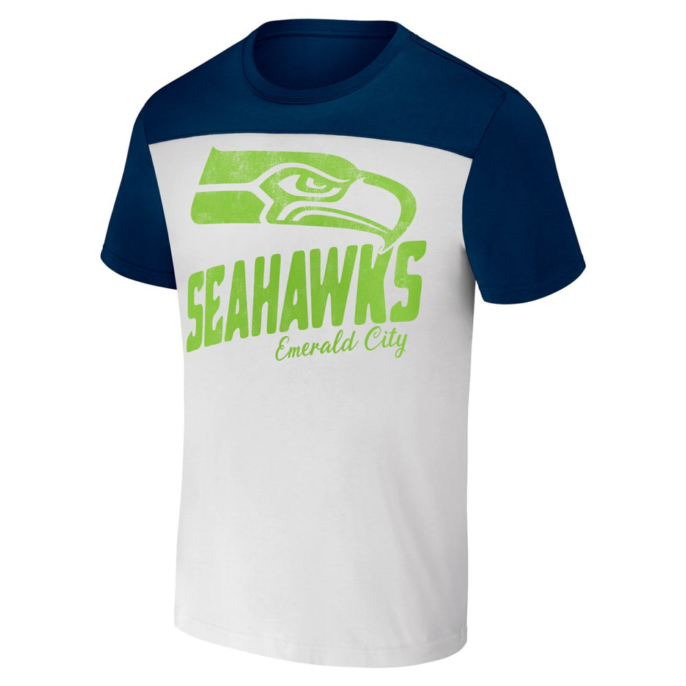 Seattle Seahawks NFL x Darius Rucker Collection Colorblocked T-Shirt White/College Navy | Fanatics