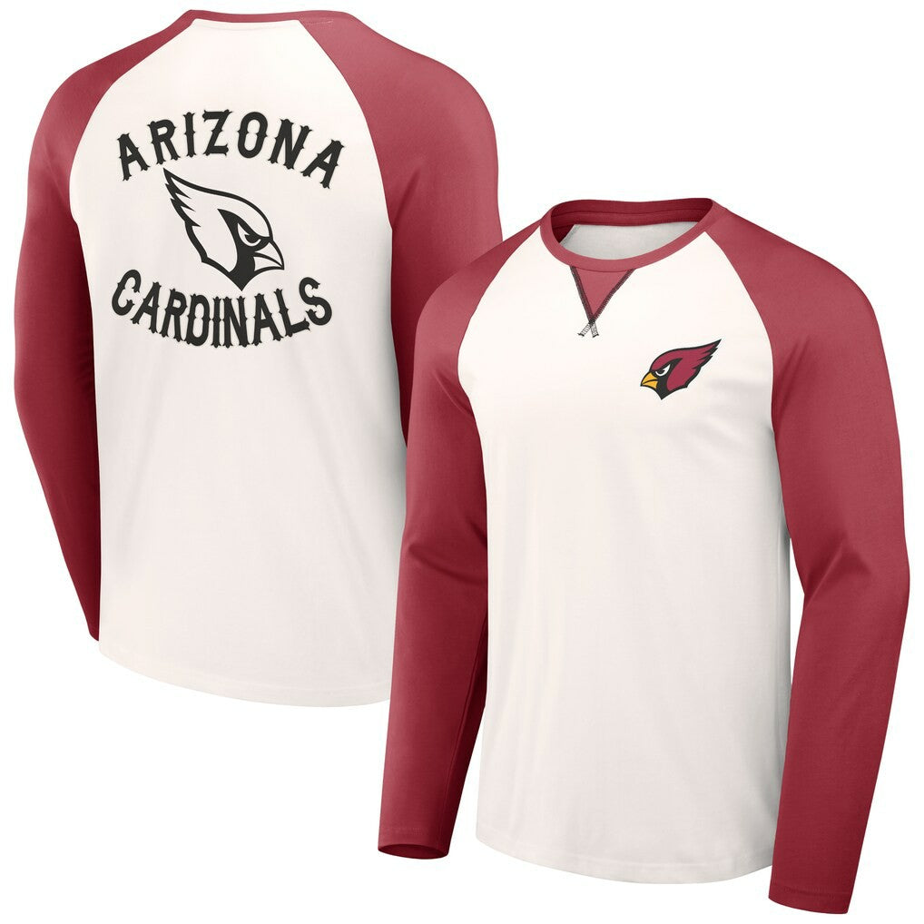 Arizona Cardinals NFL x Darius Rucker Collection Long Sleeve Raglan T-Shirt Cream/Cardinal | Fanatics