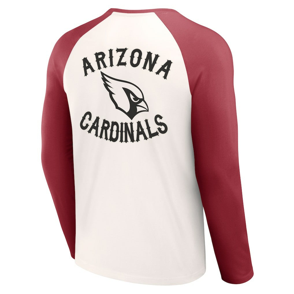 Arizona Cardinals NFL x Darius Rucker Collection Long Sleeve Raglan T-Shirt Cream/Cardinal | Fanatics