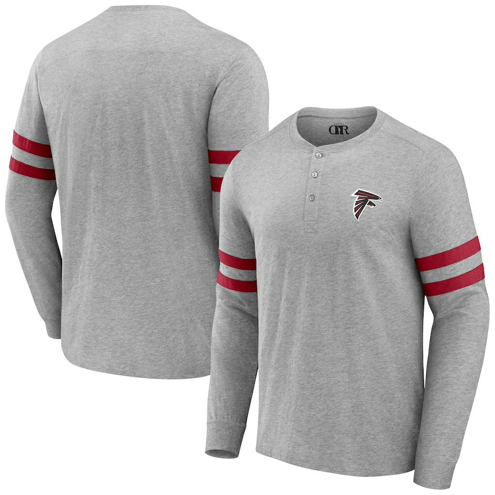 Atlanta Falcons NFL x Darius Rucker Collection Henley Long Sleeve T-Shirt Heather Gray | Fanatics