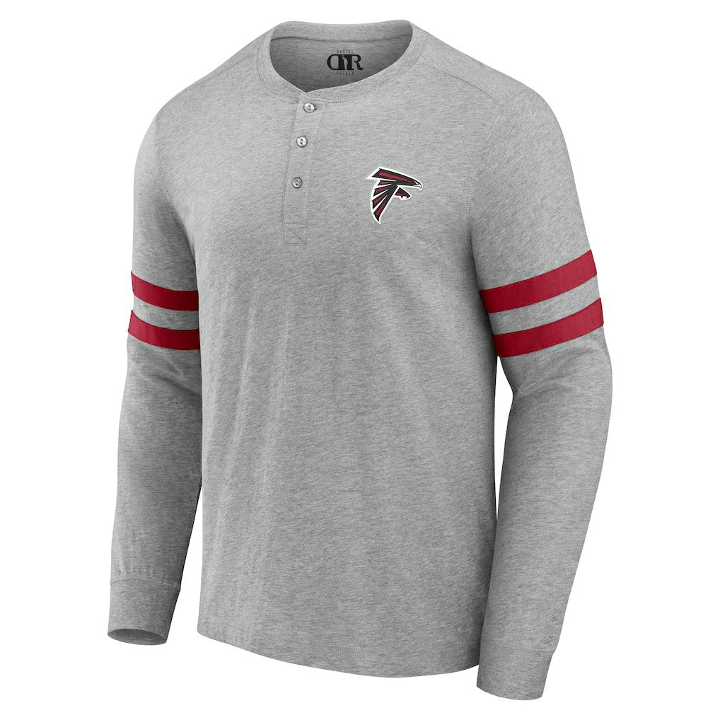 Atlanta Falcons NFL x Darius Rucker Collection Henley Long Sleeve T-Shirt Heather Gray | Fanatics