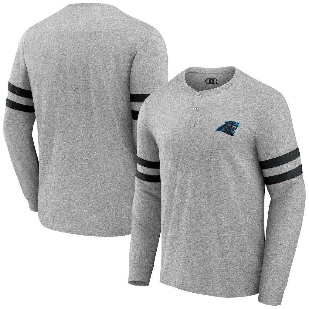 Carolina Panthers NFL x Darius Rucker Collection Henley Long Sleeve T-Shirt Heather Gray | Fanatics