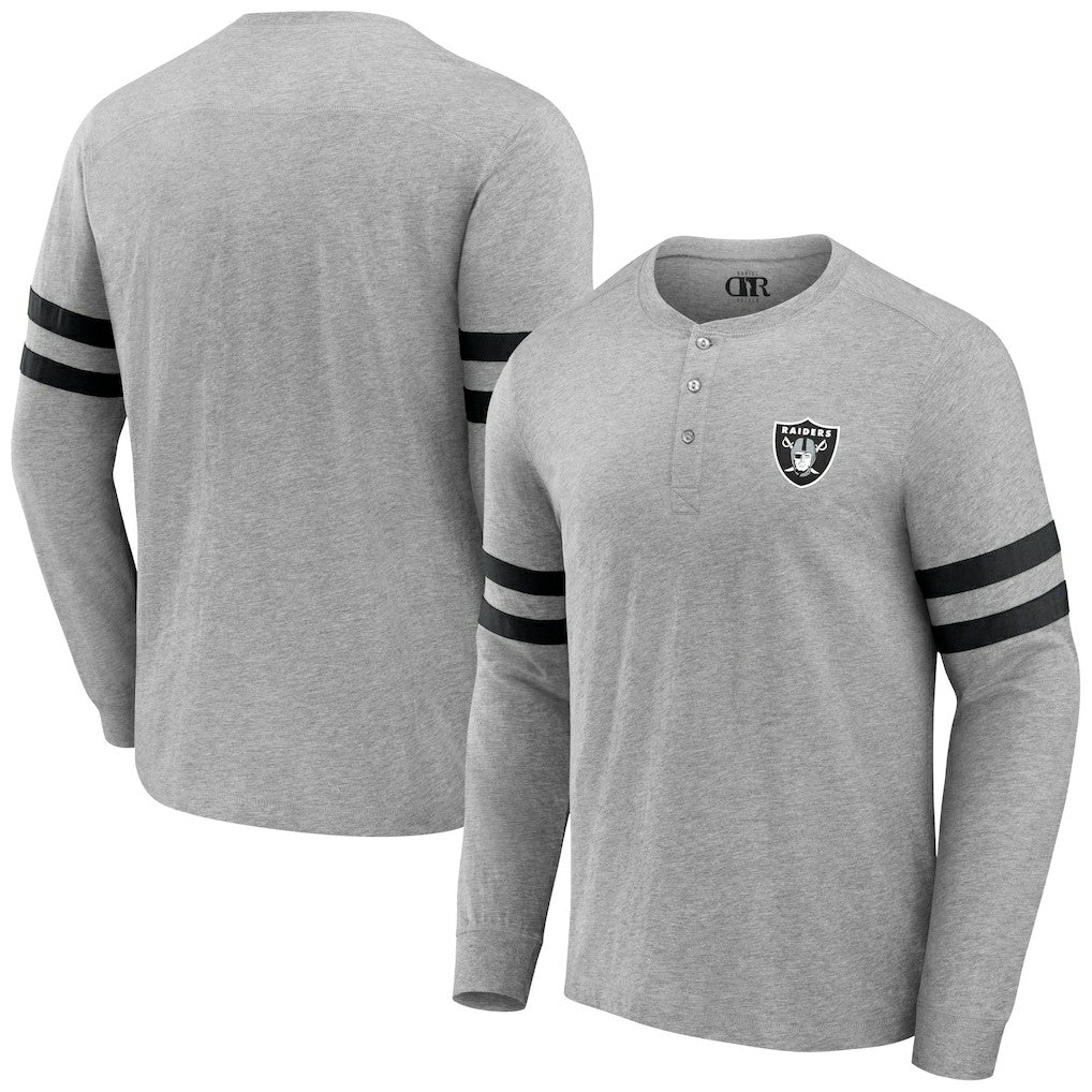 Las Vegas Raiders NFL x Darius Rucker Collection Henley Long Sleeve T-Shirt Heather Gray | Fanatics