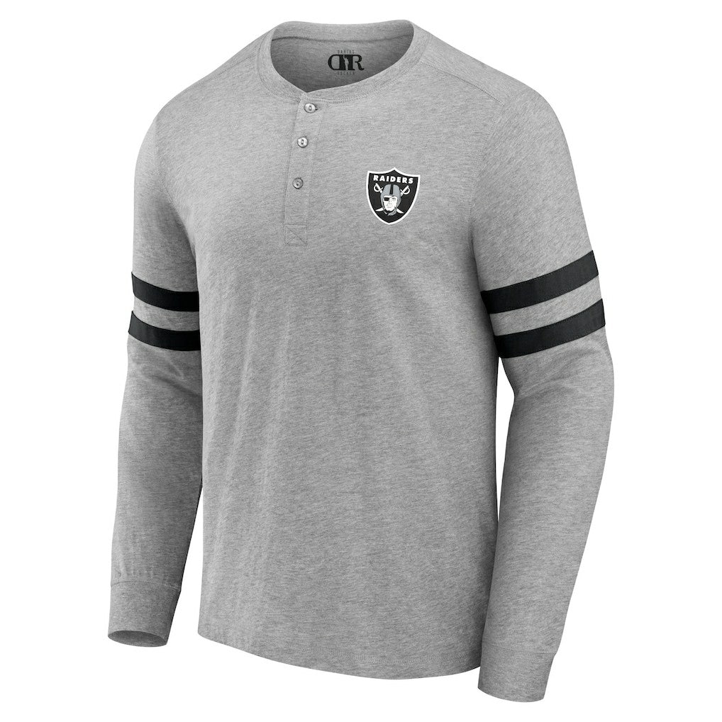 Las Vegas Raiders NFL x Darius Rucker Collection Henley Long Sleeve T-Shirt Heather Gray | Fanatics