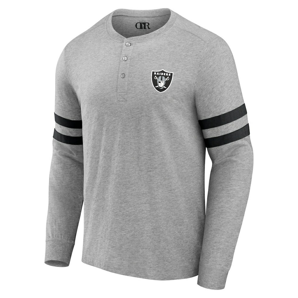 Las Vegas Raiders NFL x Darius Rucker Collection Henley Long Sleeve T-Shirt Heather Gray | Fanatics