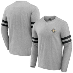 New Orleans Saints NFL x Darius Rucker Collection Henley Long Sleeve T-Shirt Heather Gray | Fanatics