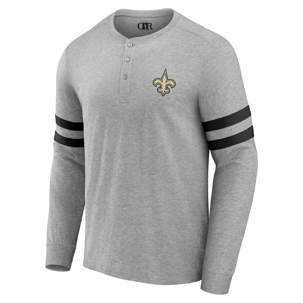New Orleans Saints NFL x Darius Rucker Collection Henley Long Sleeve T-Shirt Heather Gray | Fanatics