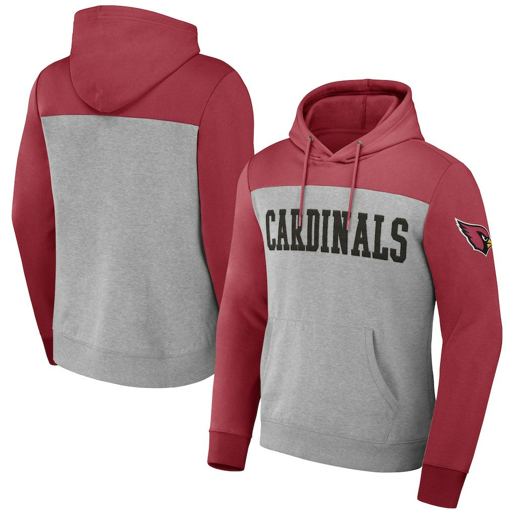 Arizona Cardinals NFL x Darius Rucker Collection Color Blocked Pullover Hoodie Heather Gray | Fanatics