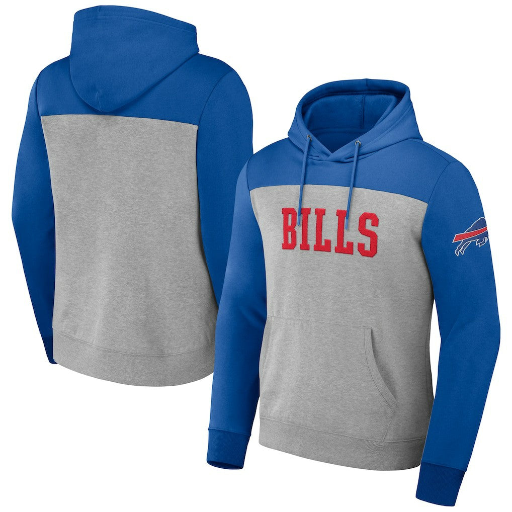 Buffalo Bills NFL x Darius Rucker Collection Color Blocked Pullover Hoodie Heather Gray | Fanatics