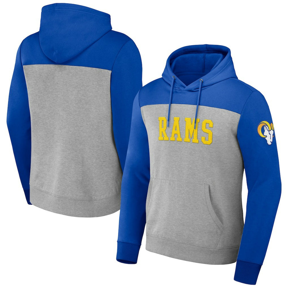 Los Angeles Rams NFL x Darius Rucker Collection Color Blocked Pullover Hoodie Heather Gray | Fanatics
