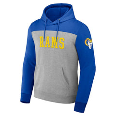 Los Angeles Rams NFL x Darius Rucker Collection Color Blocked Pullover Hoodie Heather Gray | Fanatics