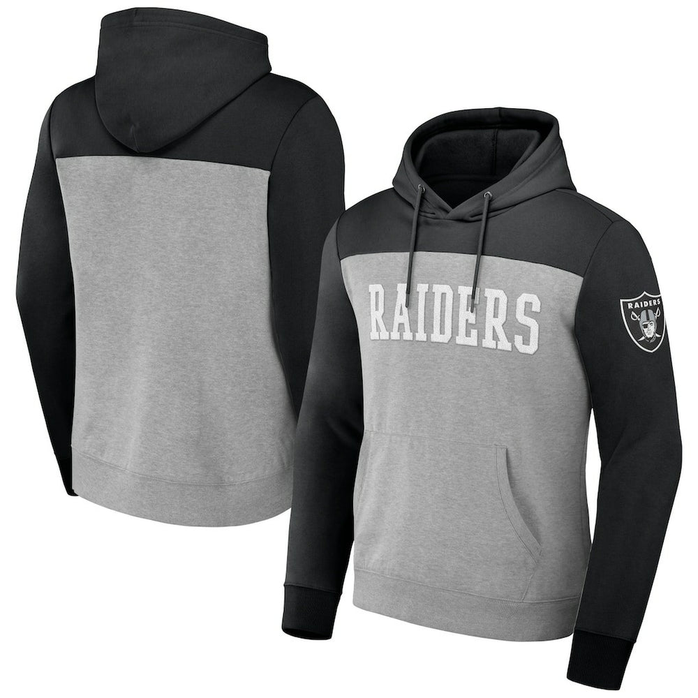Las Vegas Raiders NFL x Darius Rucker Collection Color Blocked Pullover Hoodie Heather Gray | Fanatics
