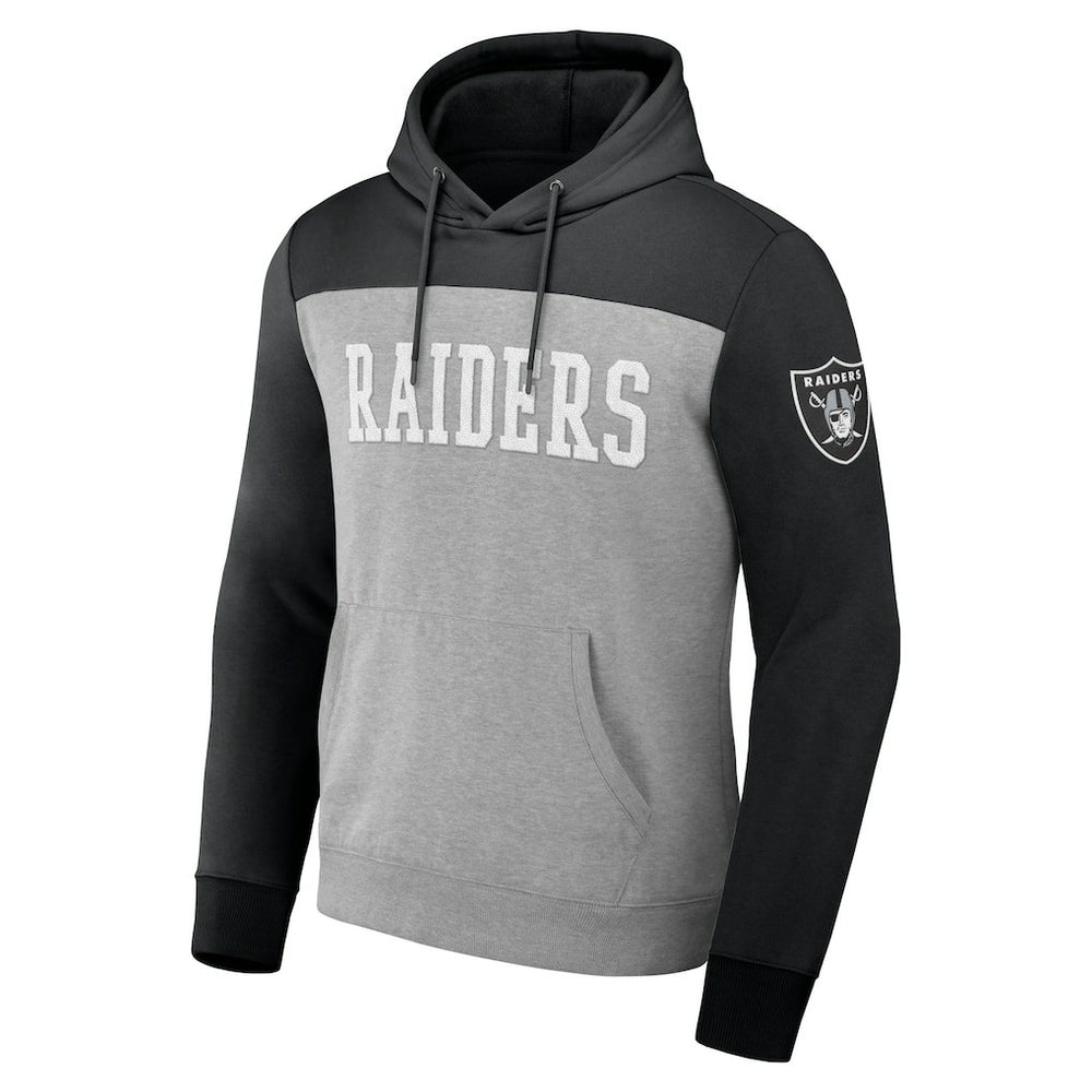 Las Vegas Raiders NFL x Darius Rucker Collection Color Blocked Pullover Hoodie Heather Gray | Fanatics