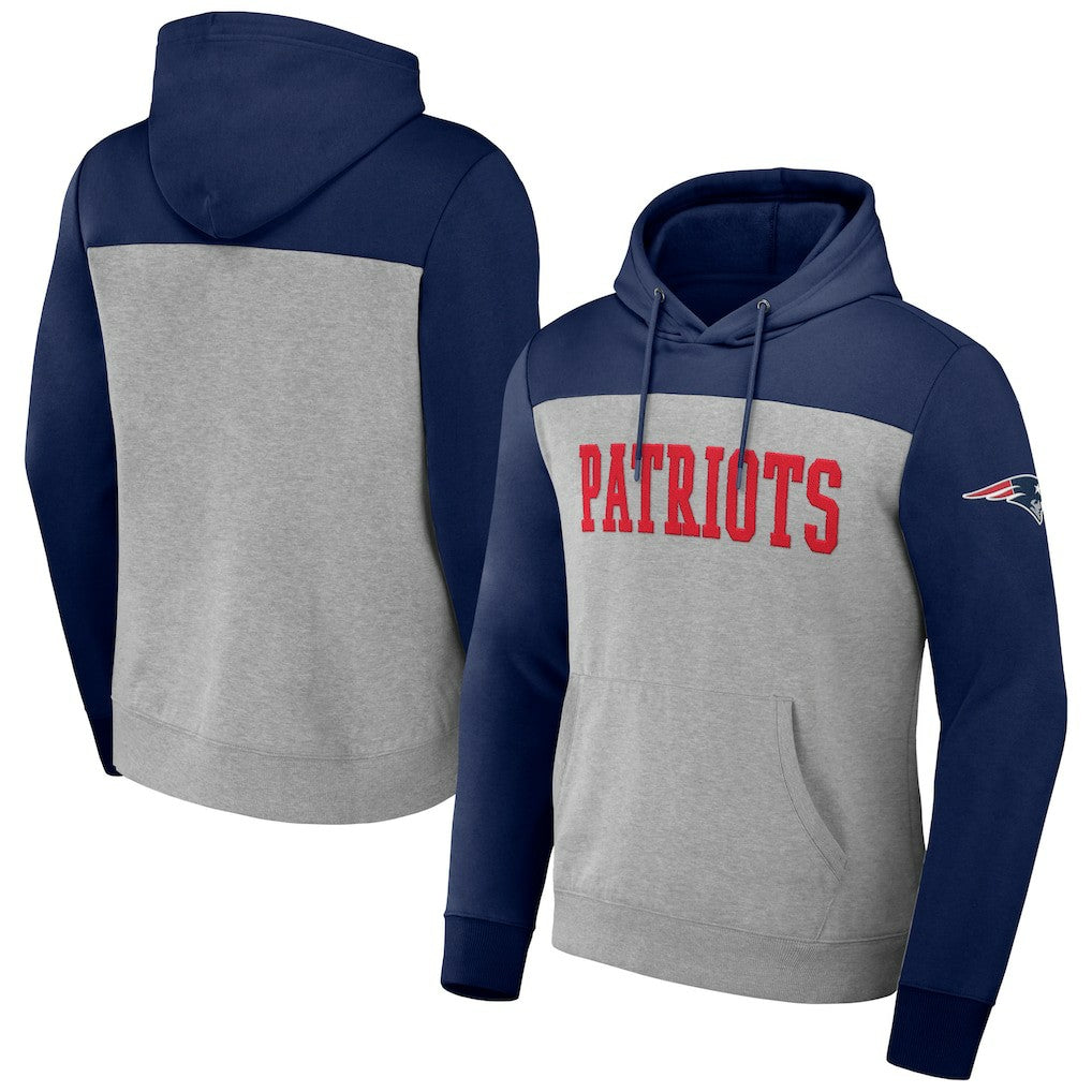 New England Patriots NFL x Darius Rucker Collection Color Blocked Pullover Hoodie Heather Gray | Fanatics