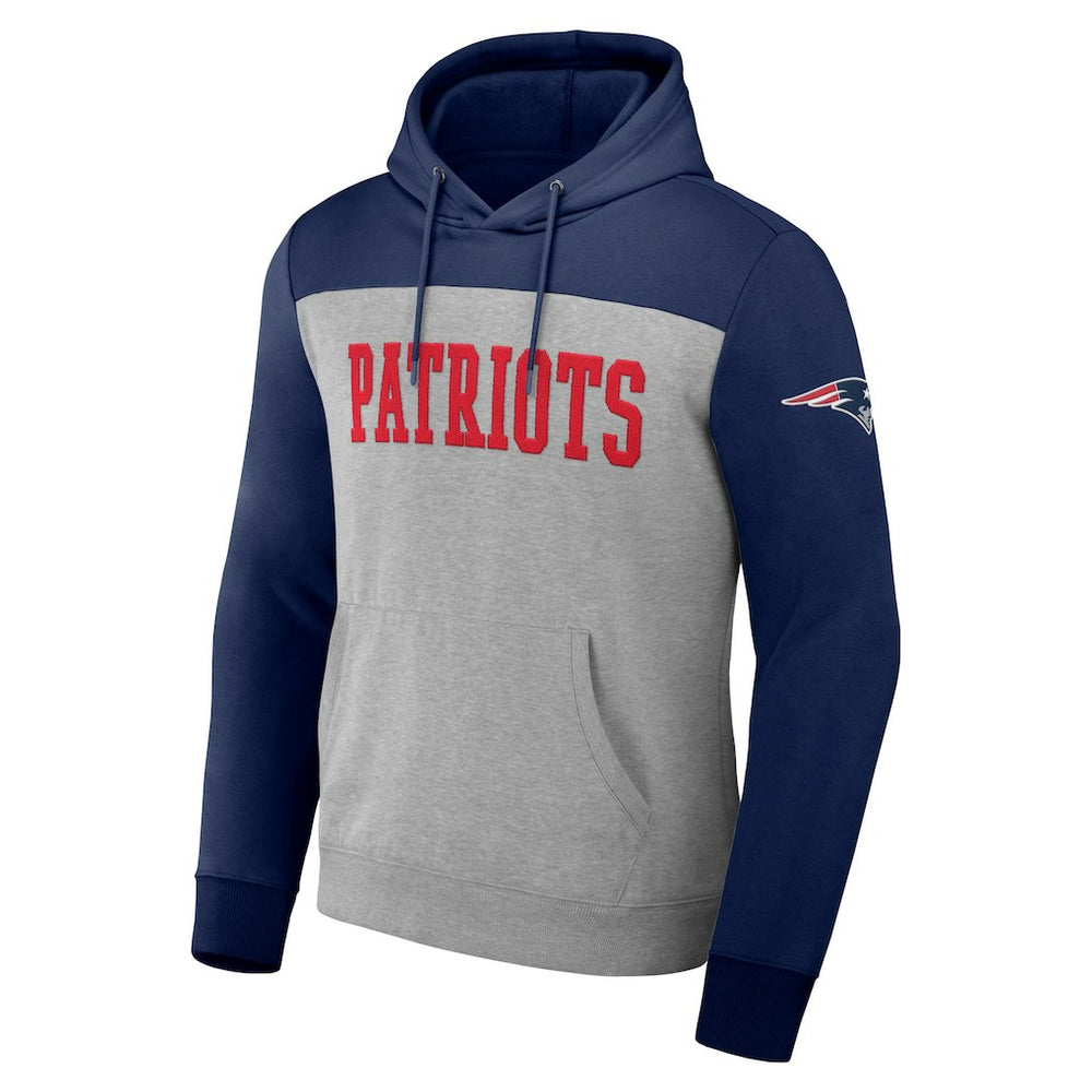 New England Patriots NFL x Darius Rucker Collection Color Blocked Pullover Hoodie Heather Gray | Fanatics