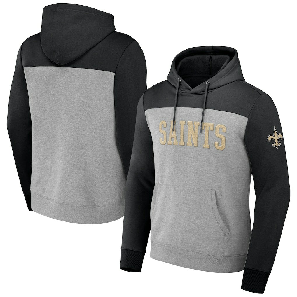 New Orleans Saints NFL x Darius Rucker Collection Color Blocked Pullover Hoodie Heather Gray | Fanatics