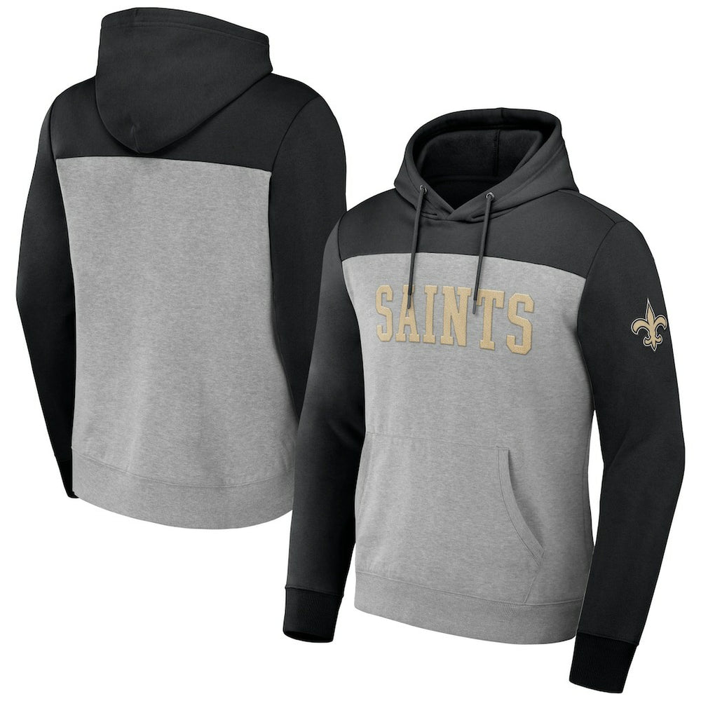 New Orleans Saints NFL x Darius Rucker Collection Color Blocked Pullover Hoodie Heather Gray | Fanatics