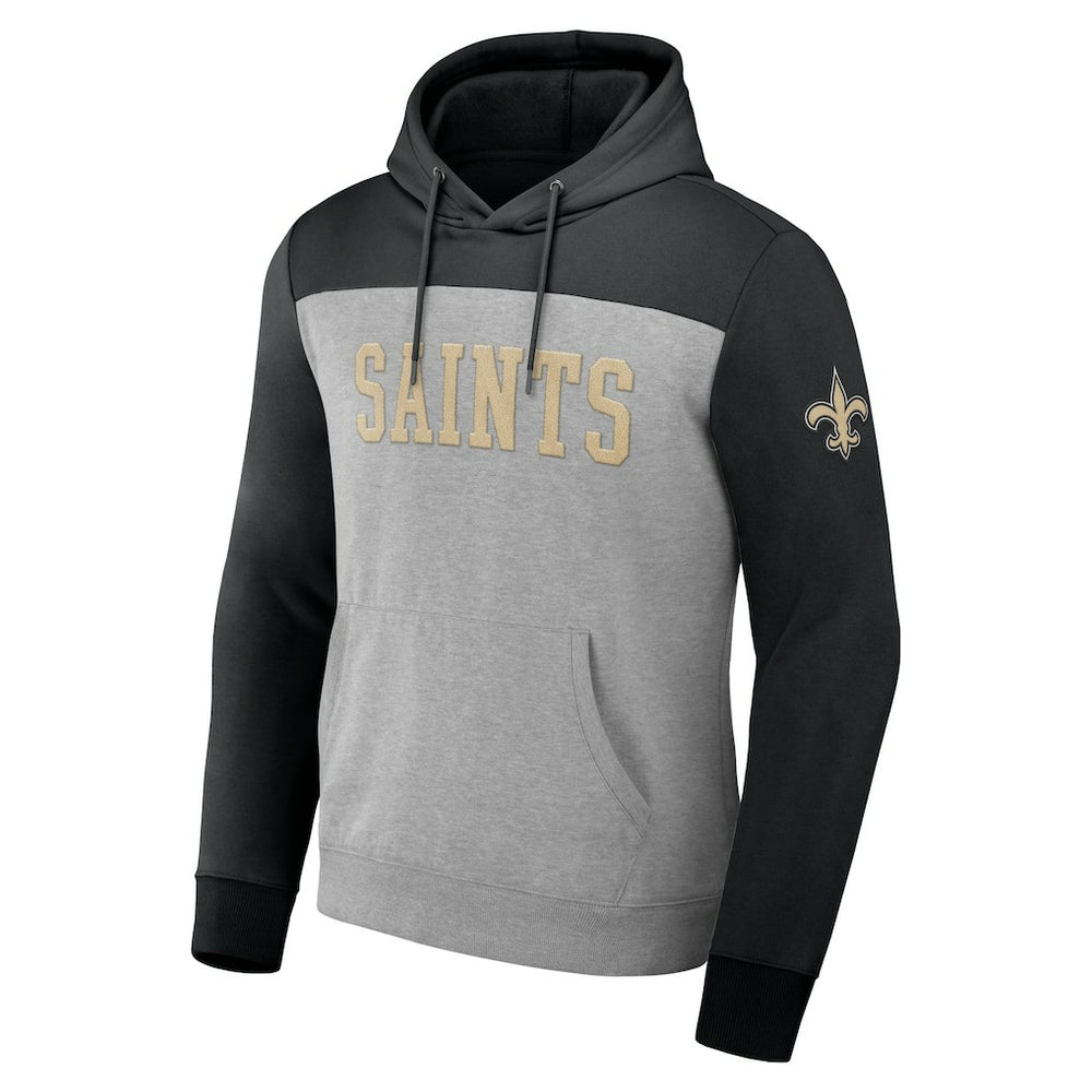 New Orleans Saints NFL x Darius Rucker Collection Color Blocked Pullover Hoodie Heather Gray | Fanatics